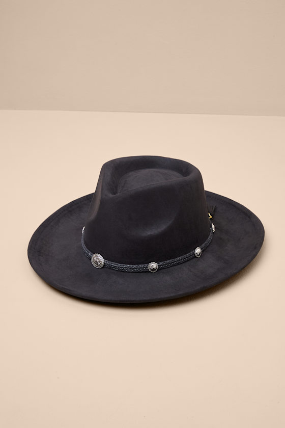 Rexana Black Braided Concho Western Hat 2