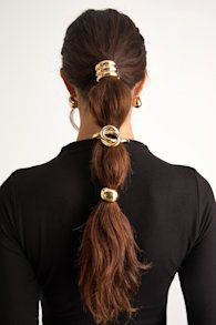 Shelby Gold Three-Piece Ponytail Holder Set 1