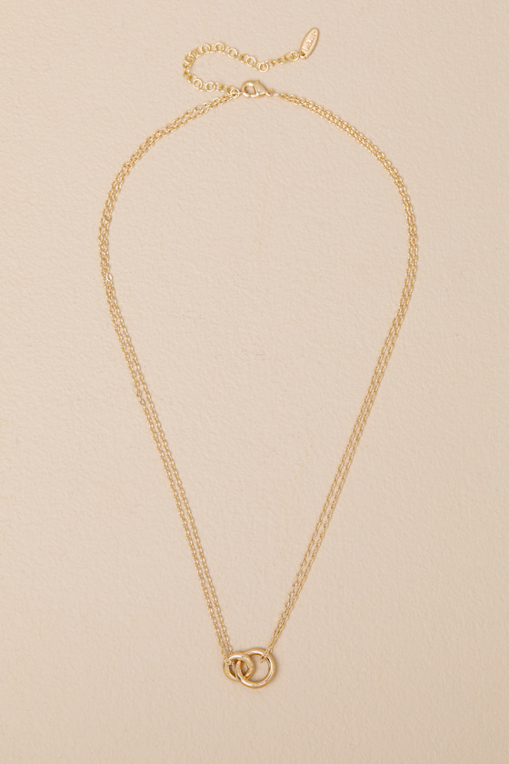 Siempre 14KT Gold Interlocking Charm Necklace - thumbnail 2