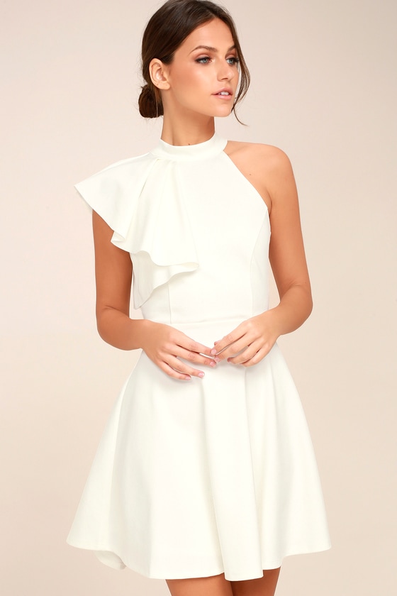 lulus white one shoulder dress