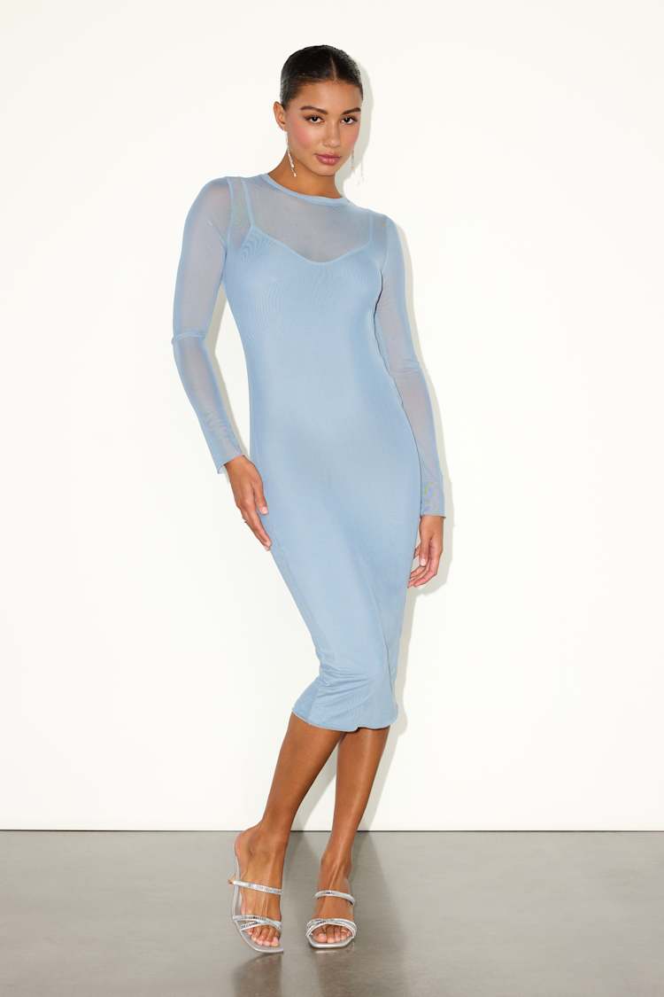 midi or knee length dress 3/4 Sleeves Midi Knee Length Dress 8526 XS / Burgundy(Maroon) main image 0