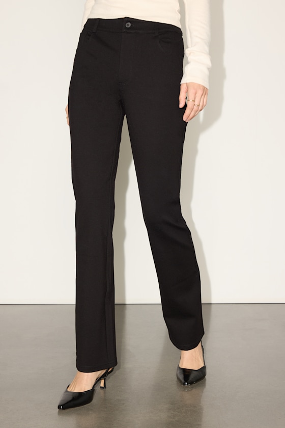 Esmine Black Ponte Low-Rise Trouser Pants 2