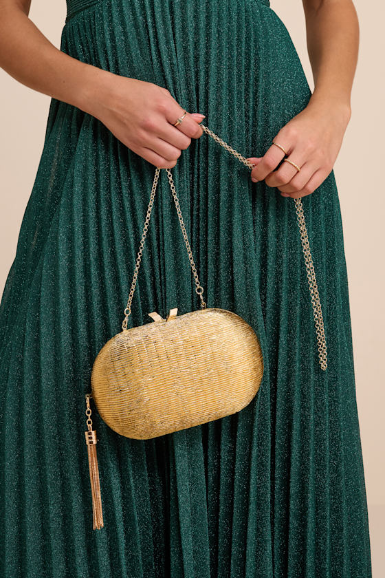 Sansone Gold Textured Clutch