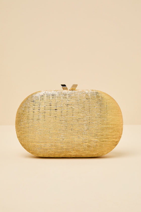 Sansone Gold Textured Clutch 1