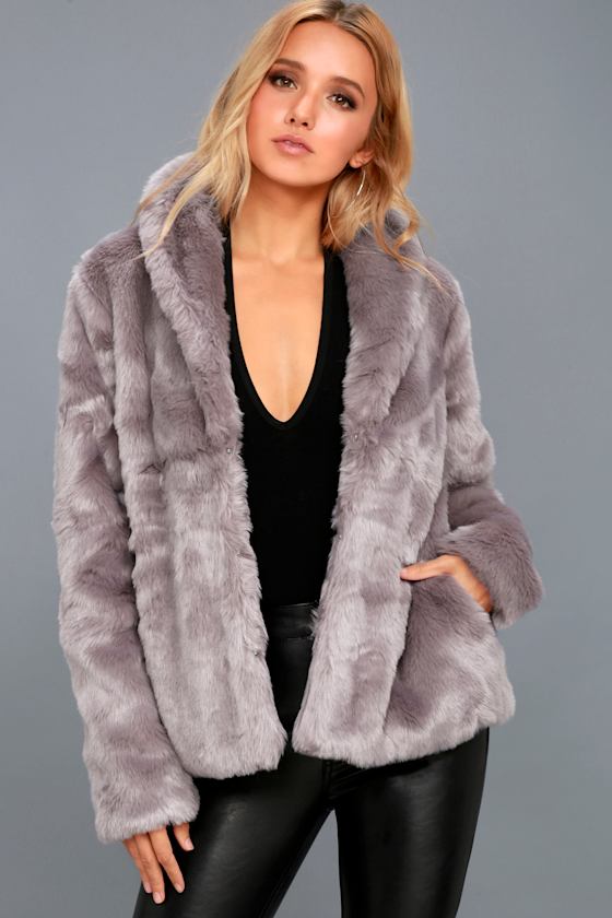 Fauxreals Dusty Purple Faux Fur Coat 2