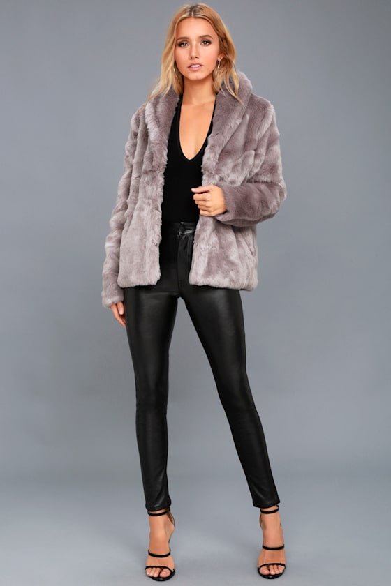Fauxreals Dusty Purple Faux Fur Coat 1