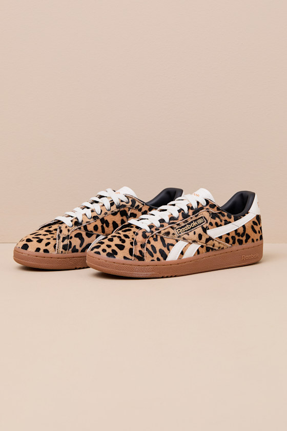 Club C Grounds UK Cheetah Pony Hair Sneakers 1