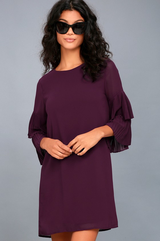 plum shift dress