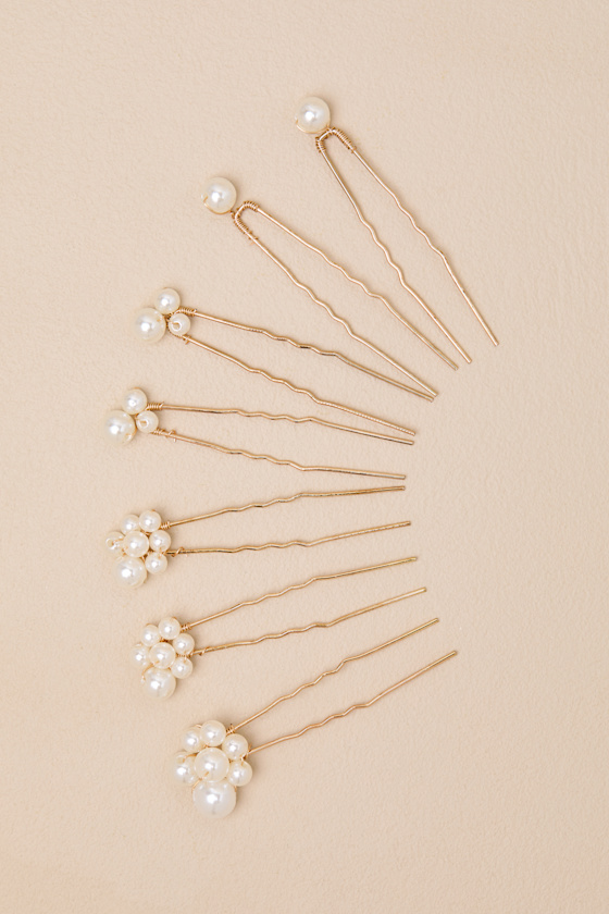 Tarna White Pearl Hair Pin Set 1