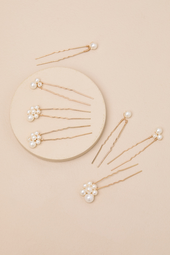 Tarna White Pearl Hair Pin Set - thumbnail 4