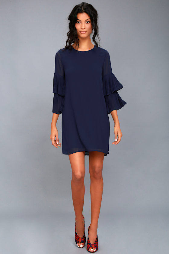 Move and Shake Navy Blue Shift Dress 1