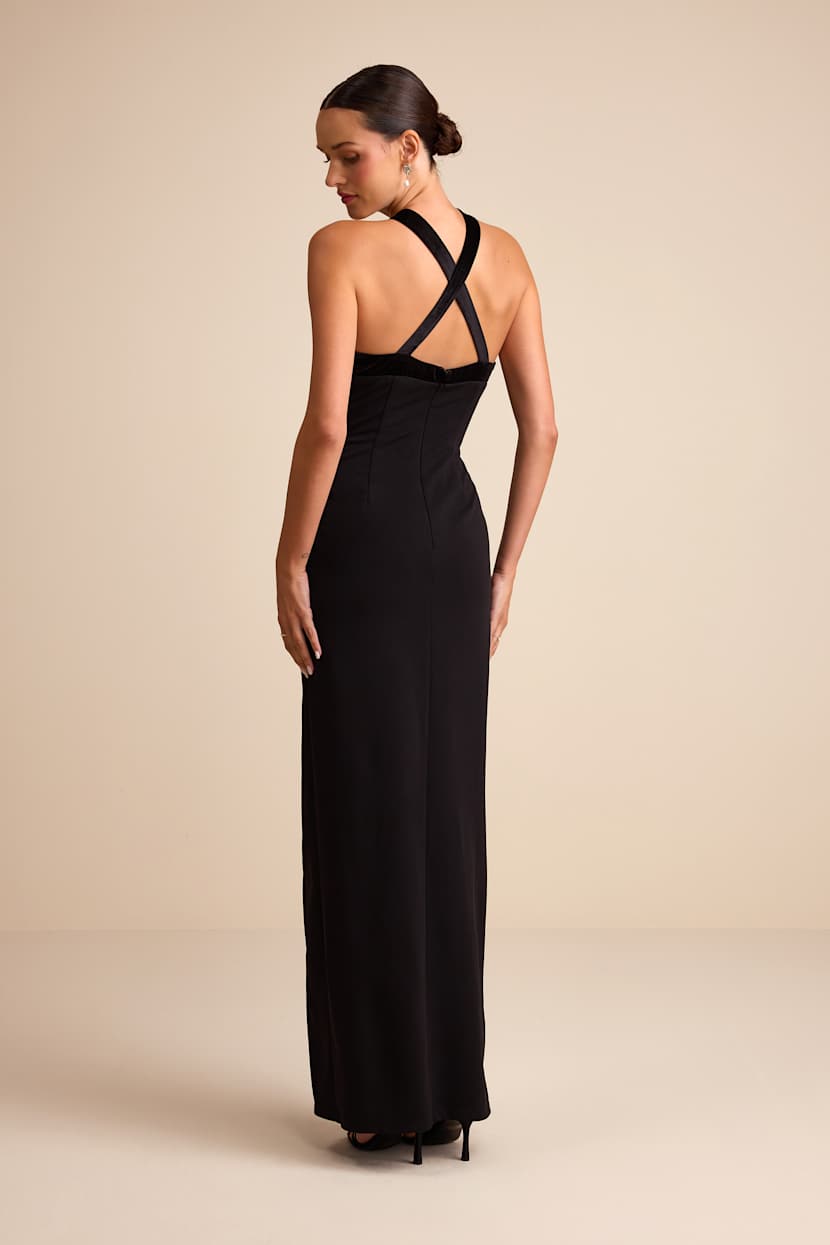 brown puff sleeve maxi dress Amanda Lace Trim Maxi Dress in Brown