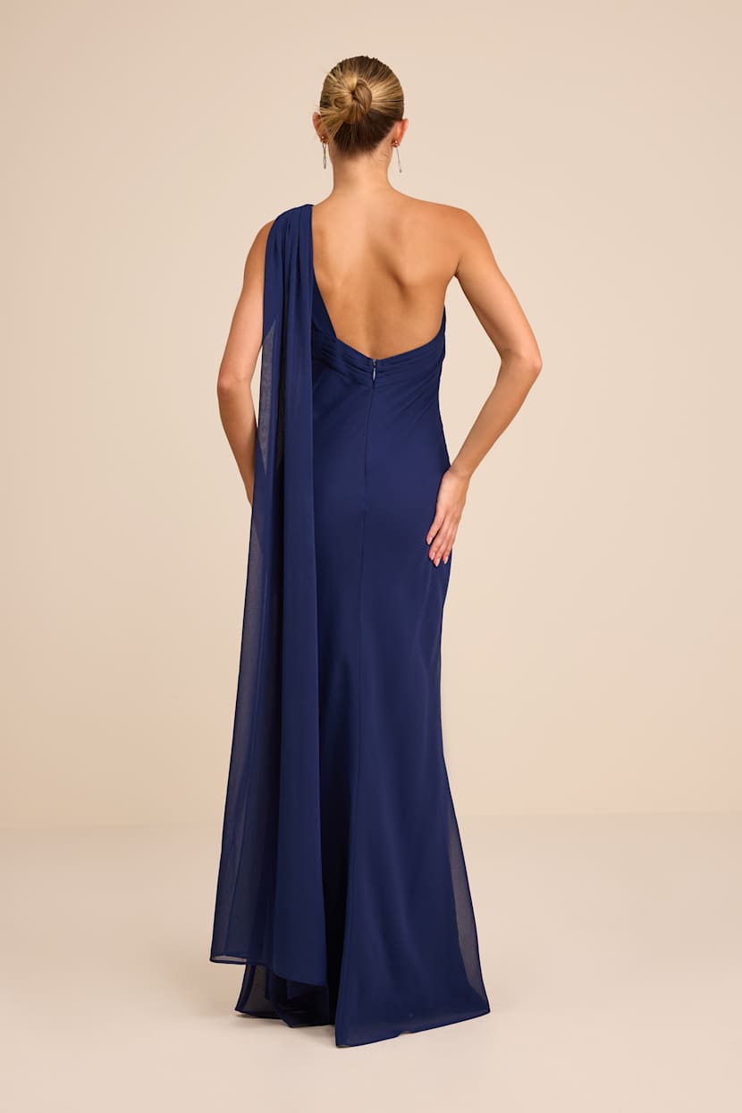 modest short sleeve bridesmaid dresses Plus Size Long One Shoulder Bridesmaid Dresses main image 0