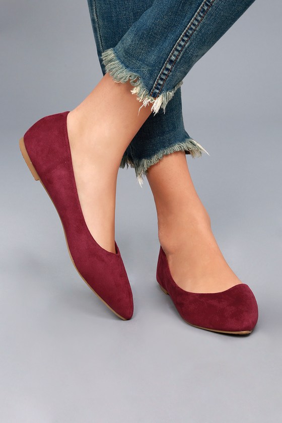 burgundy strappy flats