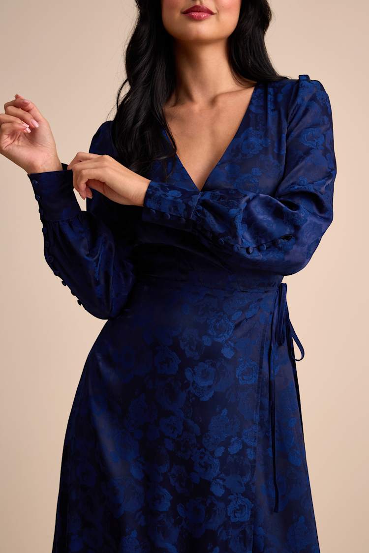 satin jacquard wrap dress ARRANGE - Maxi Satin Jacquard Dress - Women - Viscose