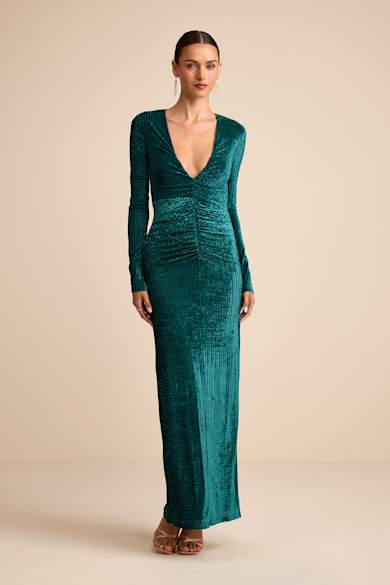 long sleeve emerald green bridesmaid dress Long Sleeve Green Emerald Green Maid Of Honor Dress Emerald Green  Bridesmaid Dresses Winter Long Sleeves