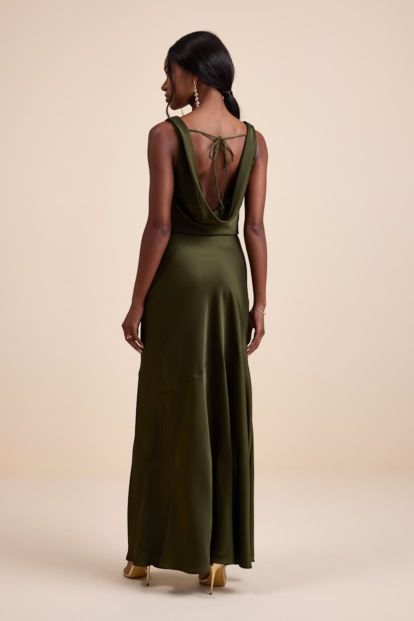 green dress kraft dinner Khari | Bottle Green High-Neck Twisted Maxi Dress With Drape