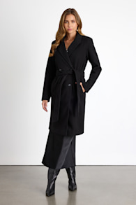 Cantrell Black Double-Breasted Faux Fur Coat 6