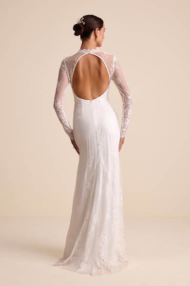 plus size long sleeve prom dresses High-Slit Chiffon Plus Size Bridesmaid Dress with Long Sleeves and Waist Pleating
