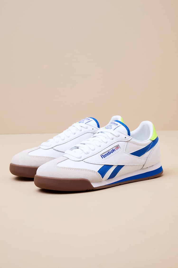 Campio XT Ftwr White and Optimum Blue Leather Sneakers