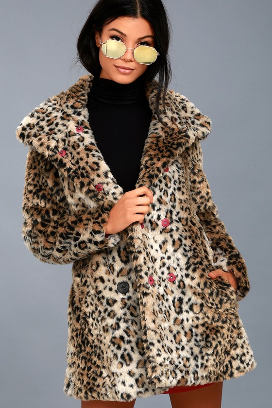 leopard print fur jacket