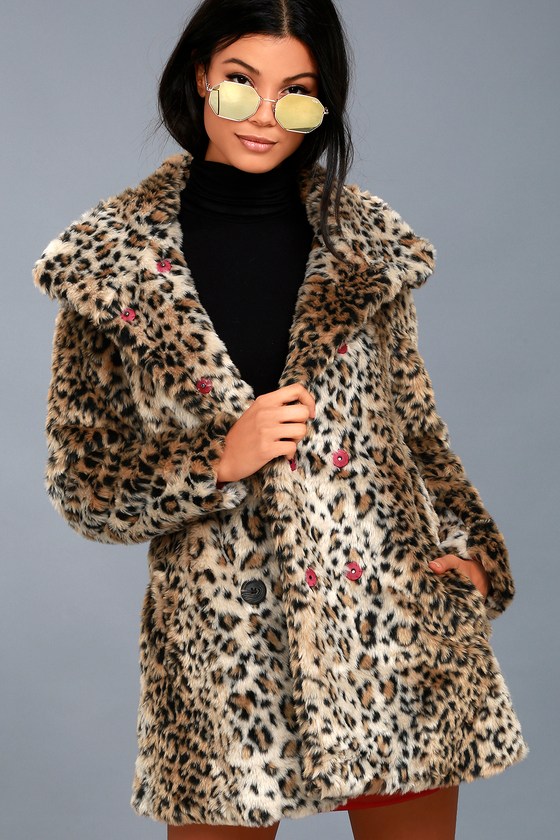 Chloe Leopard Print Faux Fur Coat