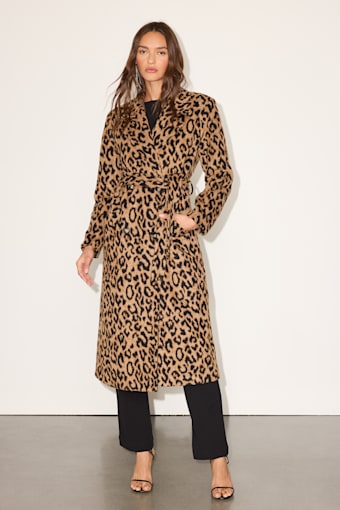 Samantha Tan Leopard Double-Breasted Coat 1