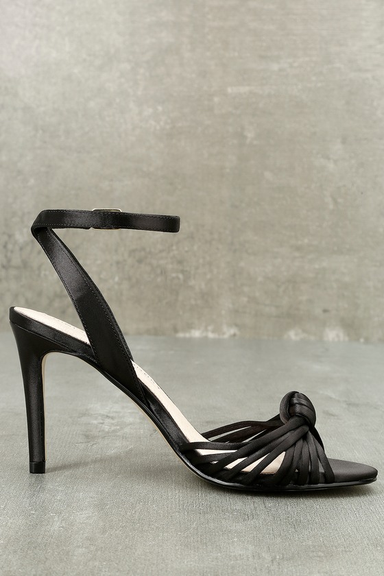 black satin dress sandals