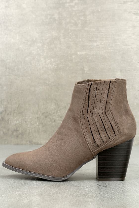 Ryker Taupe Suede Ankle Booties 1