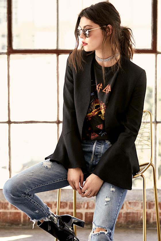 Night Visions Black Cropped Blazer 5