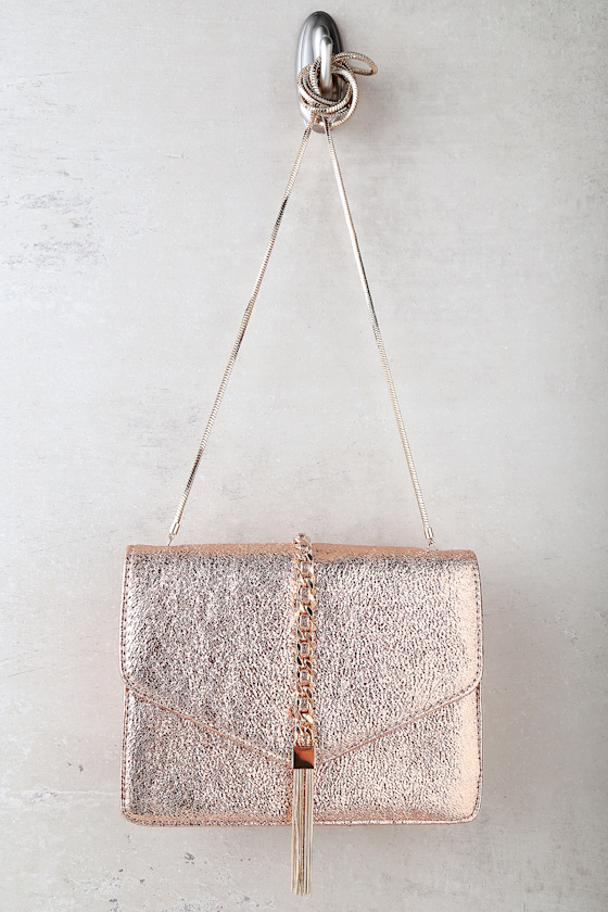 Stunning Metallic Rose Gold Purse Vegan Leather Purse