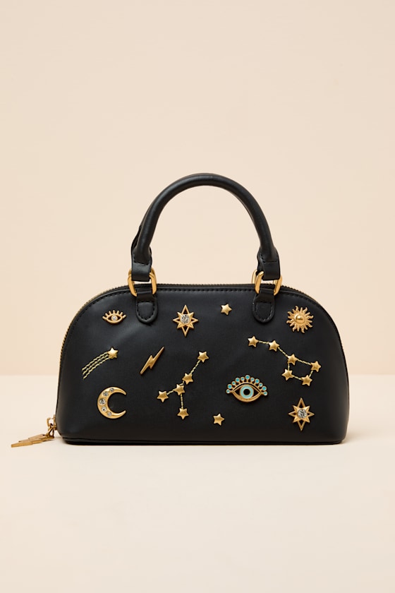 Celestial Black Embellished Crossbody Handbag 1