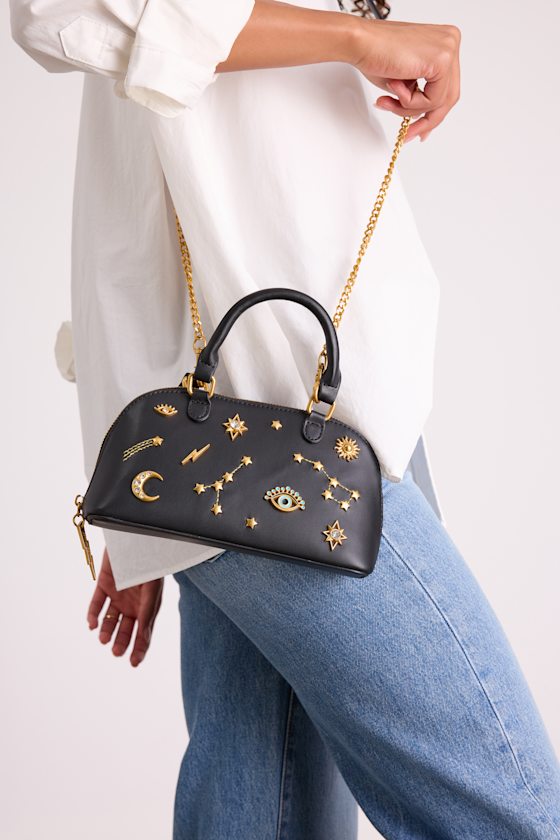 Betsey Johnson Celestial Bag - Black Charm Bag - Crossbody Bag - Lulus