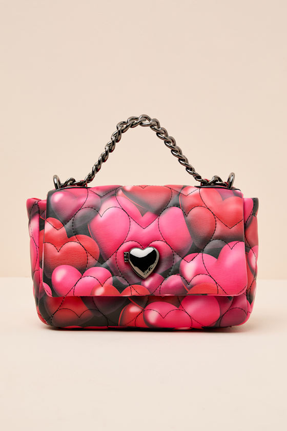 Bubble Hearts Red Embroidered Crossbody Bag 1