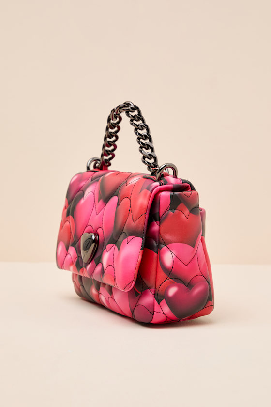 Bubble Hearts Red Embroidered Crossbody Bag - thumbnail 4