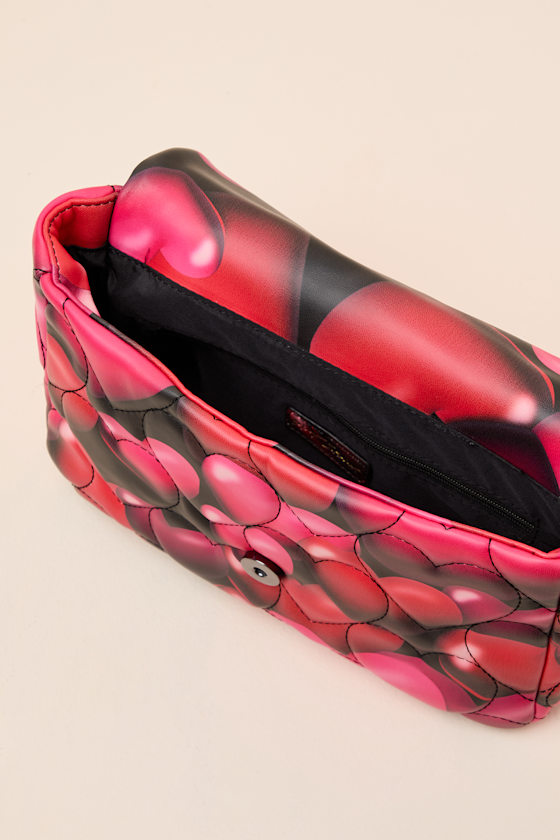 Bubble Hearts Red Embroidered Crossbody Bag - thumbnail 6