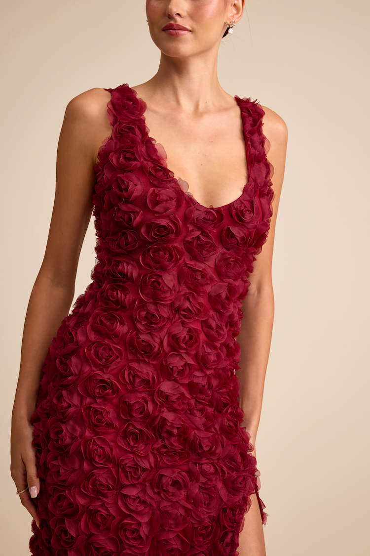 rosette formal dress red Adrianna Papell Off-shoulder Bell Sleeve Rosette Gown