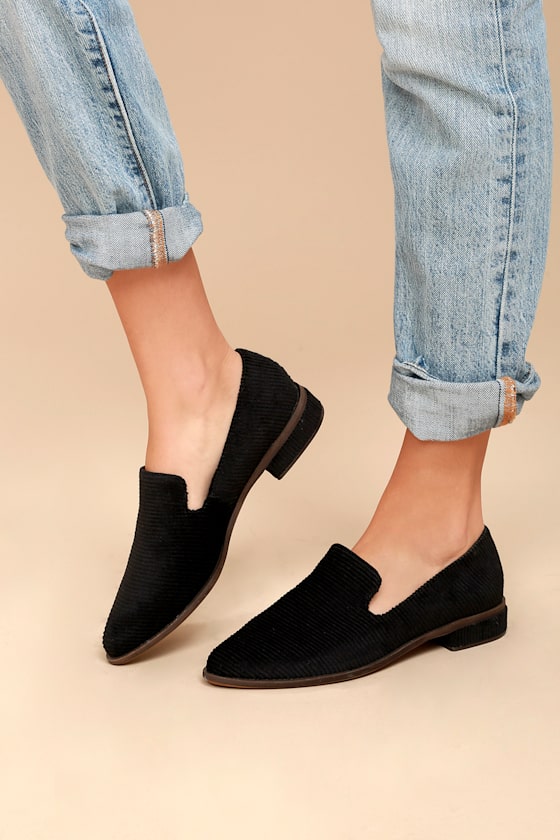 Arbor Black Corduroy Loafers 1