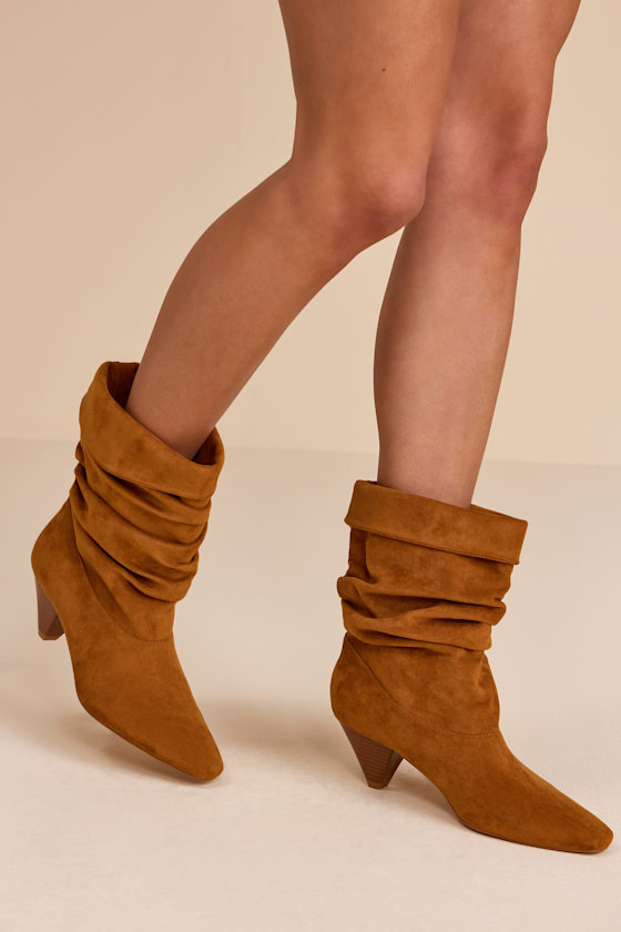 Carrie Tan Suede Slouchy Mid-Calf Boots 1