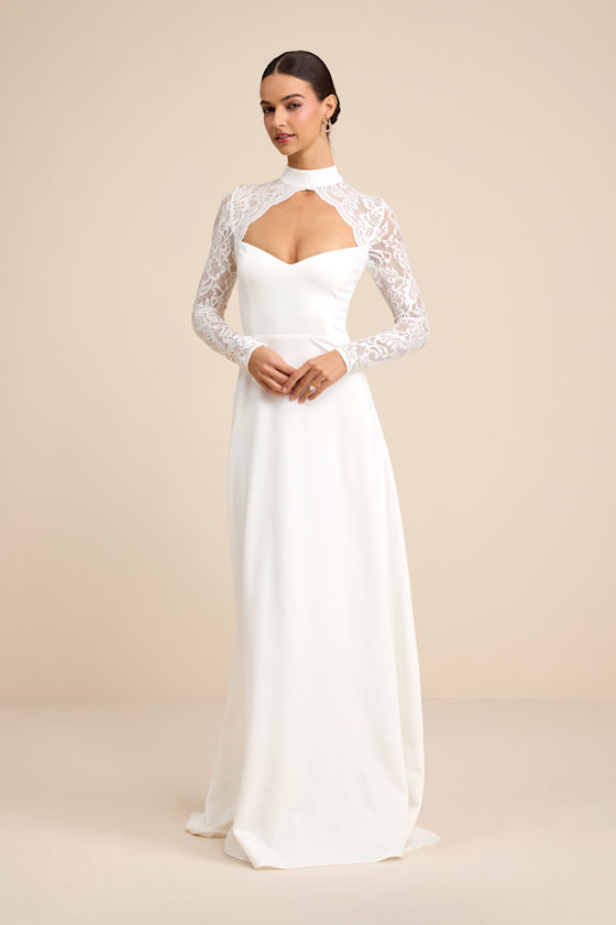 Keeley Lace Mock Neck Long Sleeve Maxi Dress 1