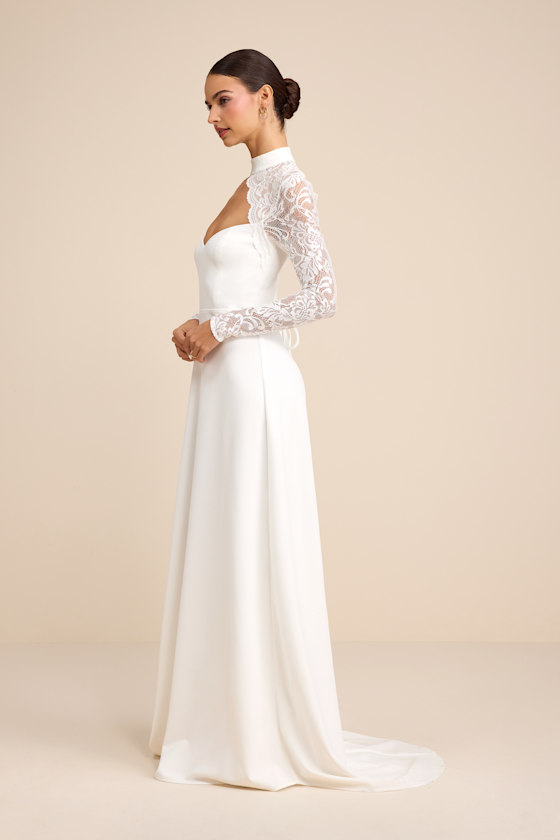 Keeley Lace Mock Neck Long Sleeve Maxi Dress - thumbnail 4