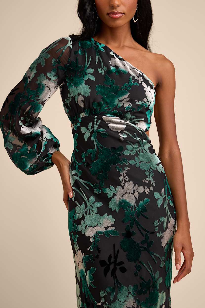 graceful arrival black floral burnout backless maxi dress Sexy Black Floral Lace Illusion V-Back Mermaid Prom Dress, Evening Dre –  AlineBridal