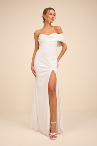 Beaumont White Asymmetrical Mermaid Maxi Dress 2