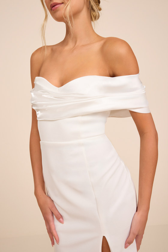 Beaumont White Asymmetrical Mermaid Maxi Dress 3
