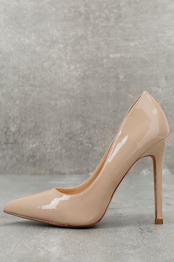 Chic Patent Pumps - Nude Pumps - Stiletto Pumps - Lulus