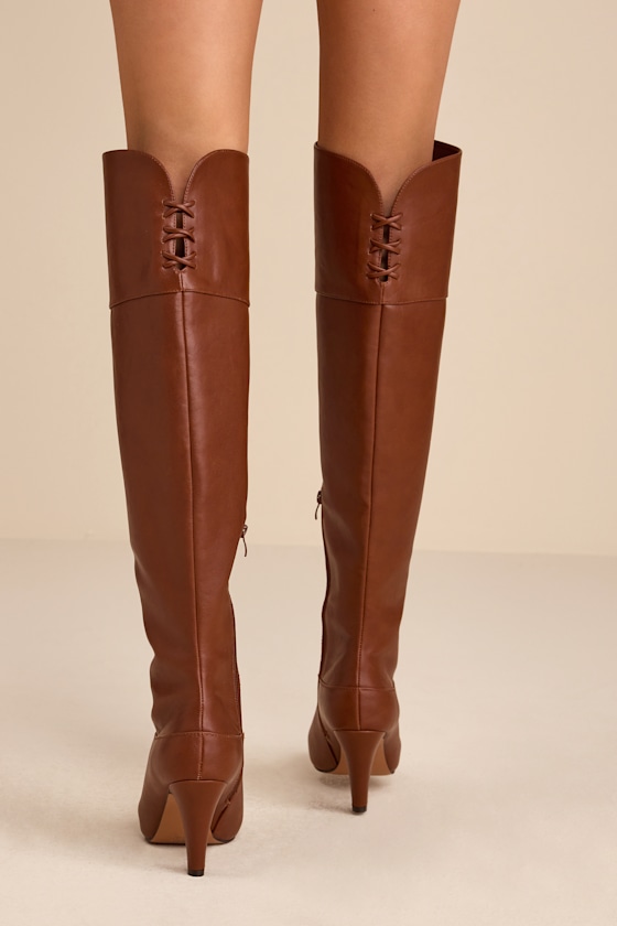 Milee Brown Pointed-Toe Over-the-Knee Boots 2