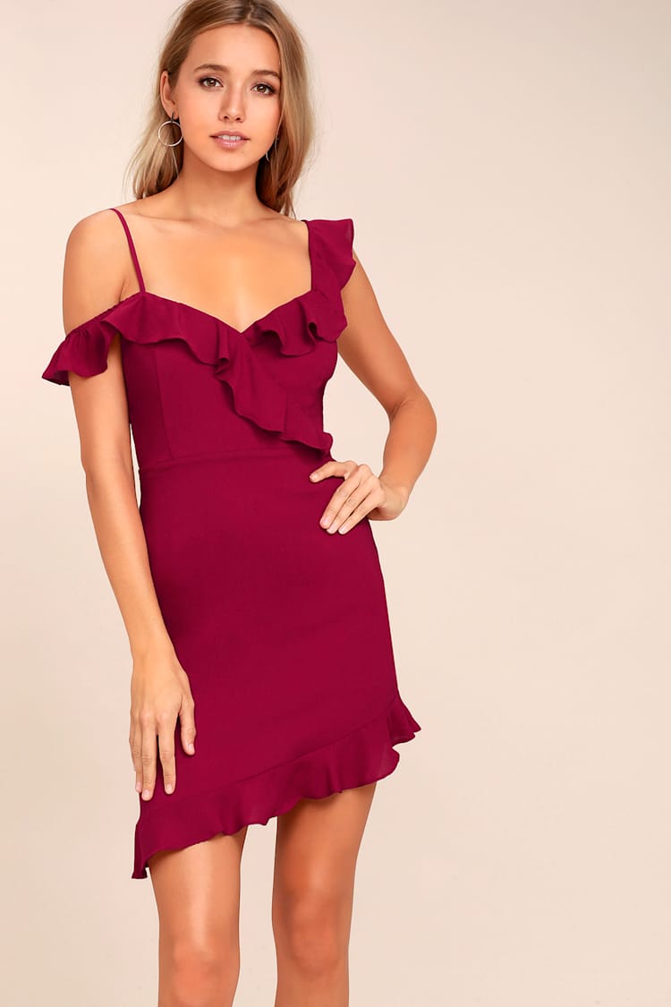 drop waist bodycon dress Tie Off The Shoulder Bodycon Dress – Dominique Nicole Boutique main image 0