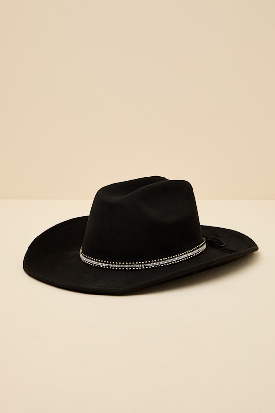 Deighton Black Rhinestone Western Hat 1