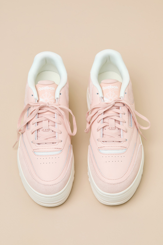 Club C Extra Bleached Peach Leather Flatform Sneakers - thumbnail 4