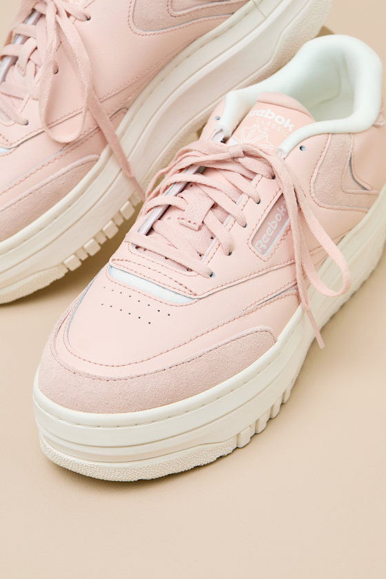 Club C Extra Bleached Peach Leather Flatform Sneakers - thumbnail 5